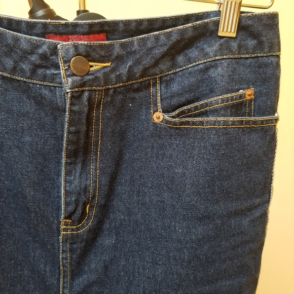 BCBG Max Azria Denim Skirt Size 4 Womens Side Contrasting Stripes Cotton Blue - Picture 7 of 8